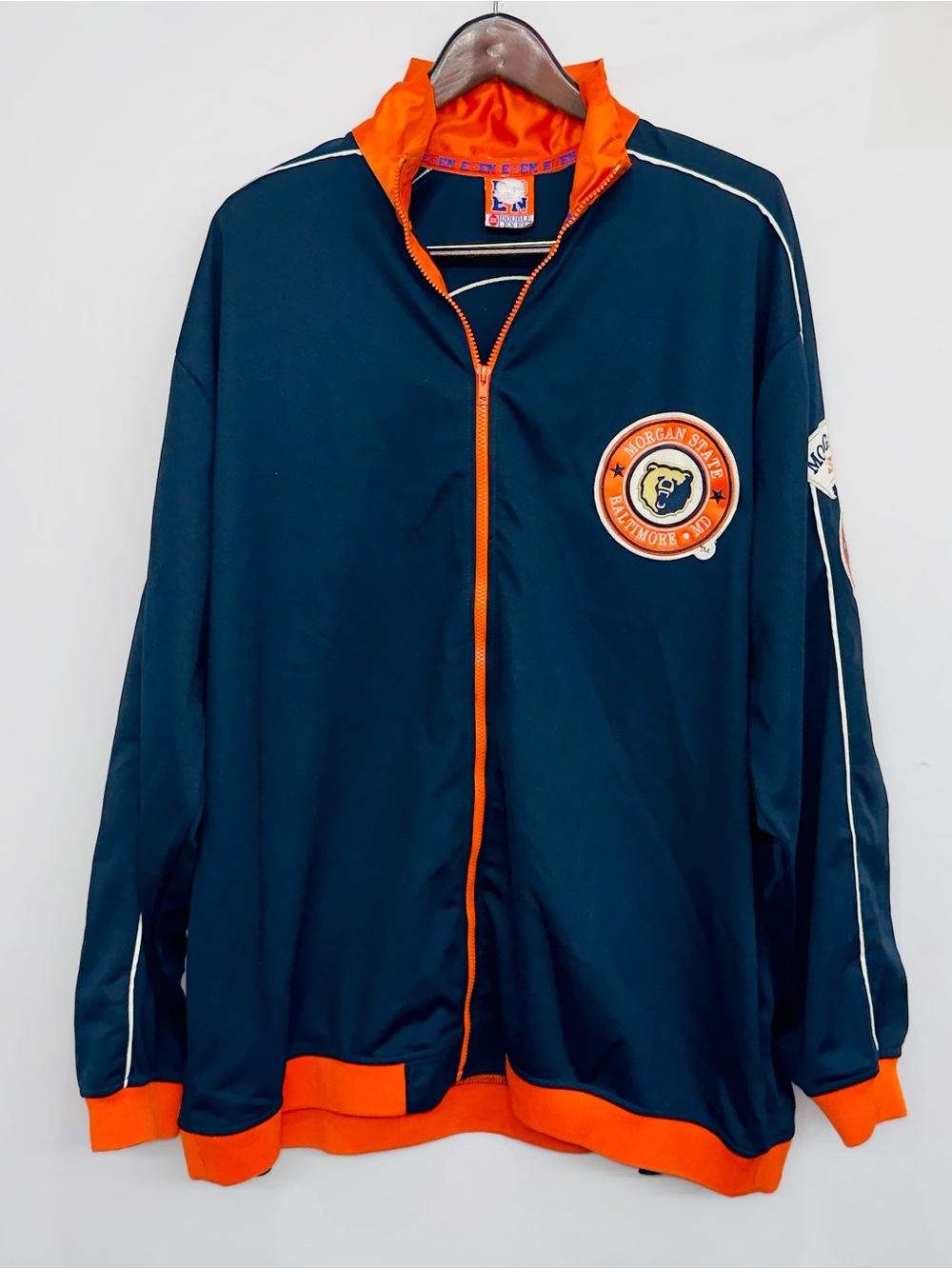 Morgan State University full-zip track jacket Eden Men’s 2XL Blue Orange HBCU